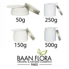 pot plastique pet blanc avec couvercle alu