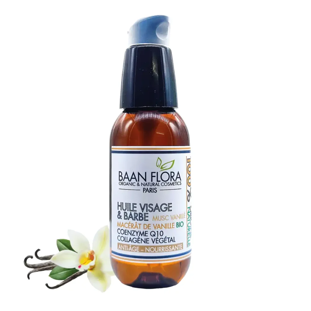 huile visage et barbe-musc vanille baan flora